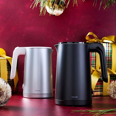 ZWILLING Enfinigy Cool Touch 1-Liter Electric Kettle, Cordless Tea Kettle & Hot Water - Silver in Kuwait