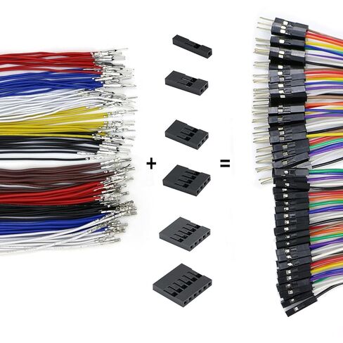 طقم موصل سلك القفز لدوبونت 2.54 مم 1-6P موصل الإسكان 26AWG أسلاك طرفية مجعدة مسبقًا ملونة 150 مم في ثلاثة أنماط (أنثى إلى أنثى، ذكر إلى ذكر، ذكر إلى أنثى) (كبير (510 قطعة)) in Kuwait