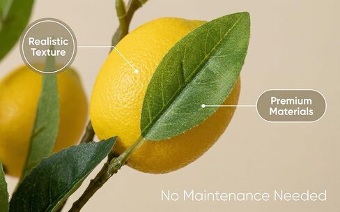 HUASHENGJD Artificial Lemon Branch - Fake Lemons Decorated with Realistic Artificial Lemons for Home, Kitchen,Lemon Tree,Flower, Lemons for Decoration, Realistic Lemon Decoration, 5 Packs in Saudi Arabia
