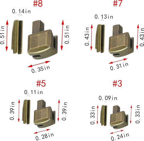 ZCZQC 16Sets Metal Zipper Repair Buckles Insertion Pin Slider Kits Bottom Stops Antique Brass for Luggage Clothing Home Textiles Footwear Zinc Alloy Fasteners in Saudi Arabia
