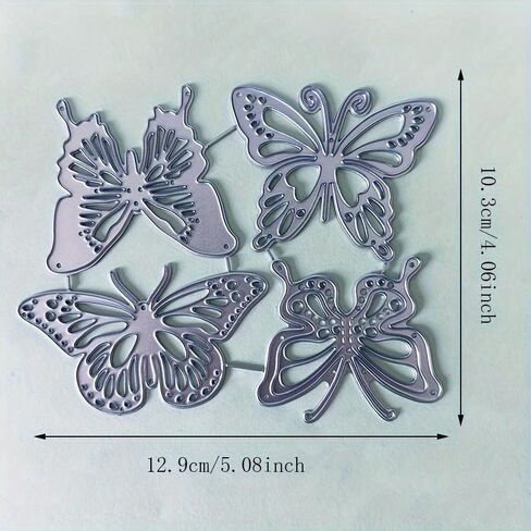4pcs Large Butterflies Metal Cutting Die Cuts, DIY Crafts Template Frame Paper Cards Cutting Dies Cut Stencils for DIY Embossing Card Making Book Tags Decorative Paper Dies Scrapbooking in Saudi Arabia