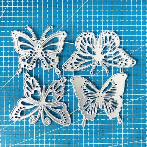 4pcs Large Butterflies Metal Cutting Die Cuts, DIY Crafts Template Frame Paper Cards Cutting Dies Cut Stencils for DIY Embossing Card Making Book Tags Decorative Paper Dies Scrapbooking in Saudi Arabia
