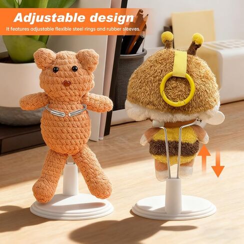 6-Pack Doll Display Stands for 4-8 inch Dolls, Adjustable Flexible Holder with Rubber Grips for 6.8" Action Figures & Collectibles in Saudi Arabia