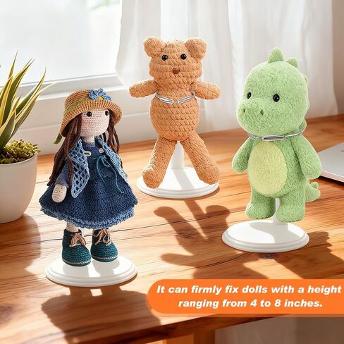 6-Pack Doll Display Stands for 4-8 inch Dolls, Adjustable Flexible Holder with Rubber Grips for 6.8" Action Figures & Collectibles in Saudi Arabia