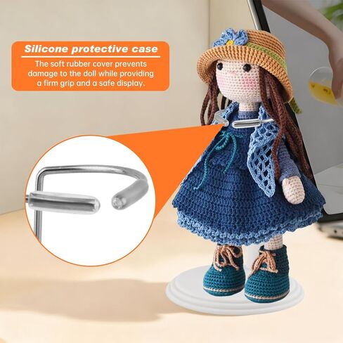 6-Pack Doll Display Stands for 4-8 inch Dolls, Adjustable Flexible Holder with Rubber Grips for 6.8" Action Figures & Collectibles in Saudi Arabia