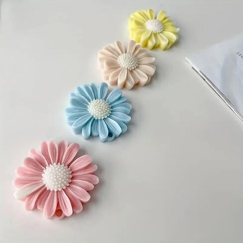 1PC Daisy Silicone Mold - Resin Candle Mold for Floral Decoration and Craft DIY, White in Saudi Arabia
