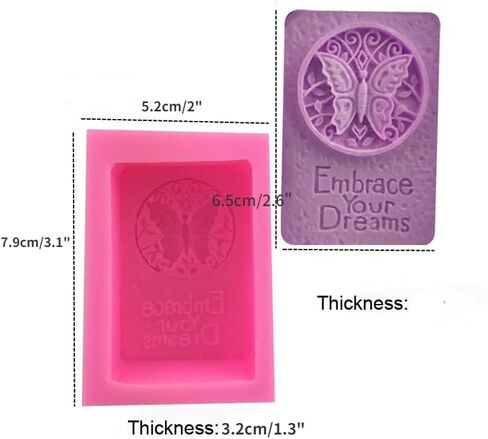 1 Pcs Rectangle Silicone Soap Mold Crafts Handmade Craft 3D Insect Soap Mold Soap Molds for Soap Making Soap DIY Tool in Saudi Arabia