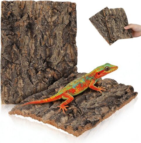 قطعتان من لحاء الفلين للزواحف، لحاء شجرة تررم من الفلين الطبيعي لتسلق حصيرة ديكور المسكن للسحالي والسلحفاة والعناكب وإكسسوارات خزان الأفعى - 7.66 × 5.82 بوصة in Kuwait