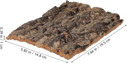 قطعتان من لحاء الفلين للزواحف، لحاء شجرة تررم من الفلين الطبيعي لتسلق حصيرة ديكور المسكن للسحالي والسلحفاة والعناكب وإكسسوارات خزان الأفعى - 7.66 × 5.82 بوصة in Kuwait