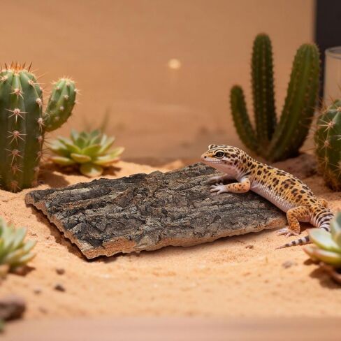 قطعتان من لحاء الفلين للزواحف، لحاء شجرة تررم من الفلين الطبيعي لتسلق حصيرة ديكور المسكن للسحالي والسلحفاة والعناكب وإكسسوارات خزان الأفعى - 7.66 × 5.82 بوصة in Kuwait