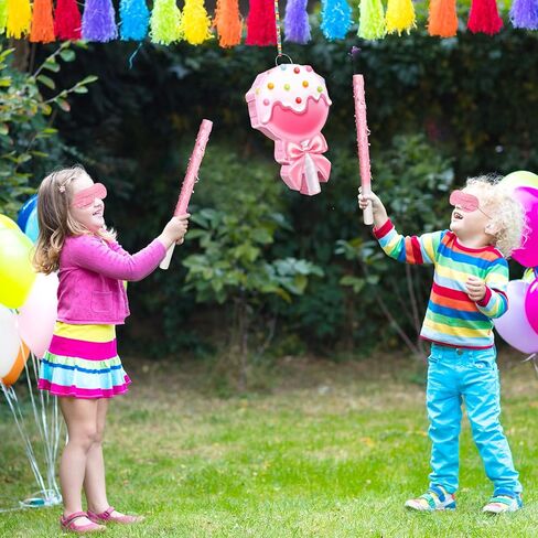 Aoriher Candy Party Favor Candy Piñata with Stick Blindfold Pink Sweet Lollipop Candy Piñata for Birthday Party Supplies Decoration in Saudi Arabia