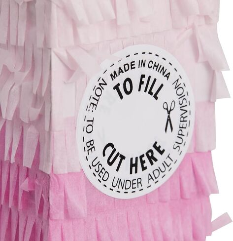 BLUE PANDA Pink Number 7 Pinata - Gold Foil, 11.7 x 10 In - Birthday Party Pinata for 7 Year Old Girl in Saudi Arabia