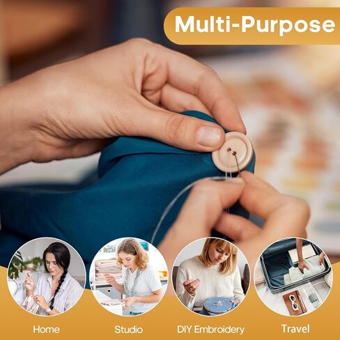 Asimatripm Professional Travel Sewing Kit for Adults – Portable Needle and Thread Kit with 6 Colors (200M Each), 30 Needles, Thimble, Scissors, Threader & Storage Bag in Saudi Arabia