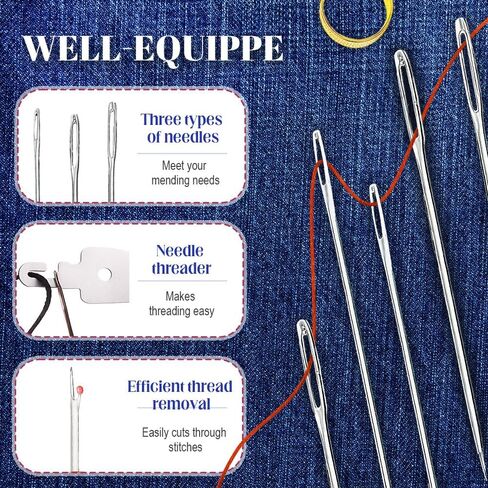 37PCS Needle and Thread kit, Needles Thread Hand Repair Tools, Portable Steel Sewing Needles Kit for Beginners & Daily Use in Saudi Arabia