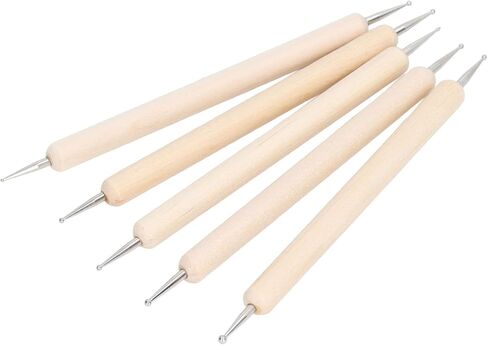 Ball Embossing Dotting Pen Modeling Sculpting Tools 5Pcs Embossing Set Stainless Steel Double Head Ball Tip Embossing for Embossing Drawing in Saudi Arabia