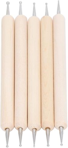 Ball Embossing Dotting Pen Modeling Sculpting Tools 5Pcs Embossing Set Stainless Steel Double Head Ball Tip Embossing for Embossing Drawing in Saudi Arabia