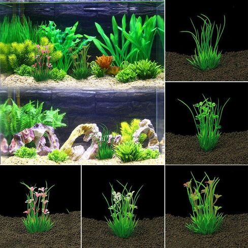 Ornament Aquarium Green Fish Tank Landscape Decor Plastic Water Grass Artificial Plant in Saudi Arabia