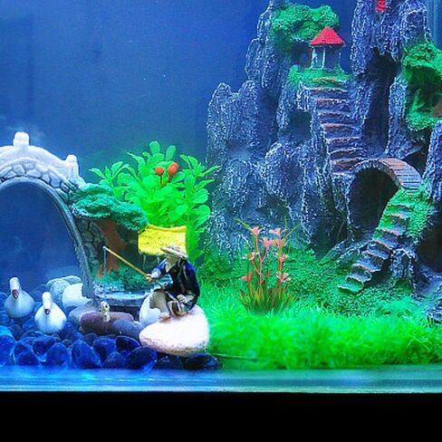 Ornament Aquarium Green Fish Tank Landscape Decor Plastic Water Grass Artificial Plant in Saudi Arabia