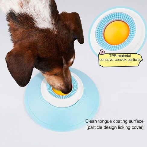 Dog Lick Sphere, Licksphere for Dogs, Feeding Mat, Interactive Toys to Keep Dogs Entertained, Healthy Diet Food Container, Pet Accessories Slow Feeder (Yellow) in Saudi Arabia