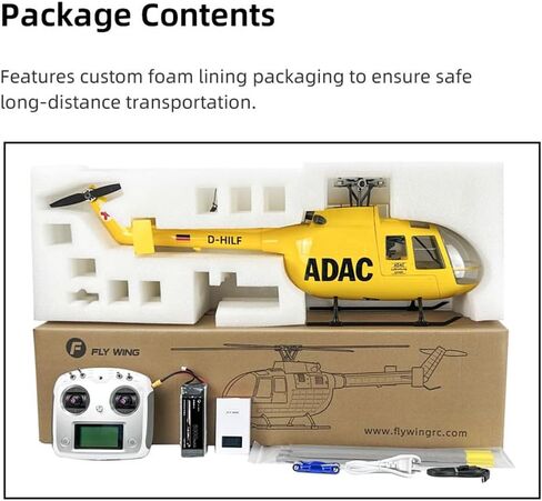 FLYWING BO105 rc طائرات هليكوبتر جديدة ACE وحدة تحكم الطيران ADAC 470 فئة هليكوبتر Fly Wing bo105 مقياس هليكوبتر مع ضوء LED بنقرة واحدة العودة in Kuwait
