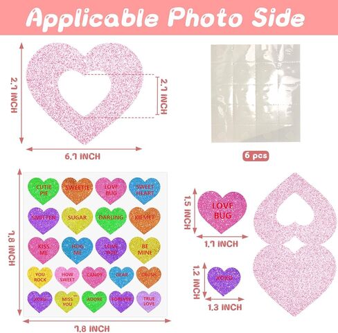 36 مجموعة من الأعمال اليدوية على شكل قلب لعيد الحب، وإطارات صور وملصقات لعيد الحب، مجموعة أدوات إطار صور على شكل قلب لعيد الحب DIY للأنشطة الفنية للحفلات المنزلية in Kuwait