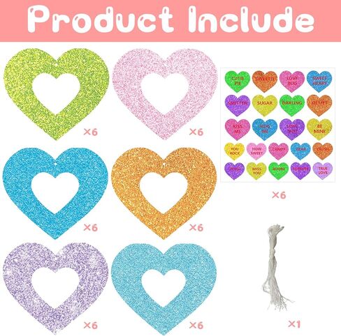 36 مجموعة من الأعمال اليدوية على شكل قلب لعيد الحب، وإطارات صور وملصقات لعيد الحب، مجموعة أدوات إطار صور على شكل قلب لعيد الحب DIY للأنشطة الفنية للحفلات المنزلية in Kuwait