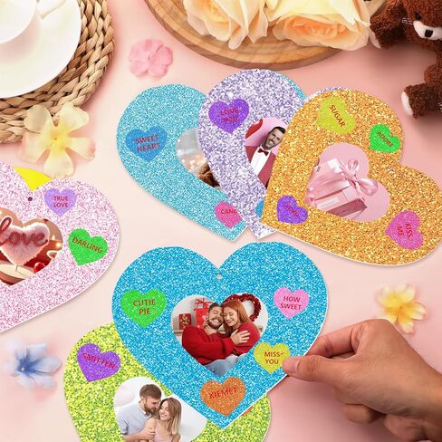 36 مجموعة من الأعمال اليدوية على شكل قلب لعيد الحب، وإطارات صور وملصقات لعيد الحب، مجموعة أدوات إطار صور على شكل قلب لعيد الحب DIY للأنشطة الفنية للحفلات المنزلية in Kuwait
