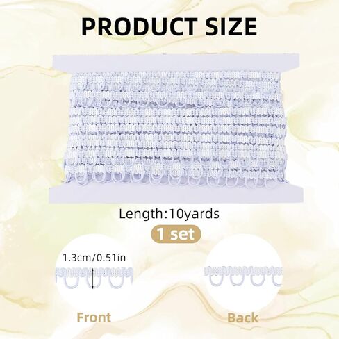 10 Yards Braid Trim with Elastic Button Loop, Dress Zipper Extender Trims Embellishment, Cord Stretch Band for Wedding Bridal Dress Costume DIY Crafts Jewelry Home Decor in Saudi Arabia