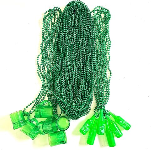 100 Pcs With 10 Styles St. Patrick's Day Beads Necklaces Green Irish Festival Shamrock Parade Party Bead Necklace St. Patrick's Day Party Decoration Gifts in Saudi Arabia