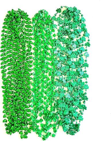 100 Pcs With 10 Styles St. Patrick's Day Beads Necklaces Green Irish Festival Shamrock Parade Party Bead Necklace St. Patrick's Day Party Decoration Gifts in Saudi Arabia