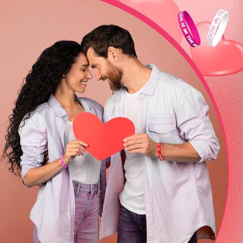 120 PCS Valentine Bracelets Rubber Bulk Valentine's Day Heart Silicone Wristband Valentines Day Accessories for Valentines Day Gifts Exchange Wedding Party Favors Decoration (120) in Kuwait