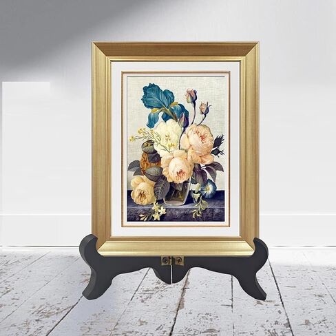 pson 2Pcs 4 Inch Wooden Easel Plate Holder, Folding Display Stand for Decorative Plates, Picture Frames, Books, and Artwork(Black) in Saudi Arabia