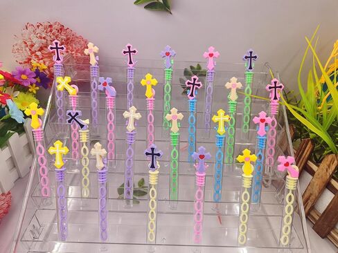 24 Packs Bulk Mini Christian Cross Shape Bubble Wands, Christian Parties Easter Party Favors Student School prizes Party Supply in Saudi Arabia