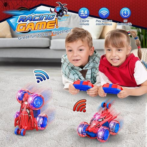 RC سيارات الأولاد اللعب سيارة التحكم عن بعد ل 3 4 5 6 7 8 9 10 سنة صبي فتاة 360 درجة تقلب 4WD RC حيلة سيارة أطفال لعب للأولاد سن 3-5 4-6 5-7 6-8 8-10 in Saudi Arabia