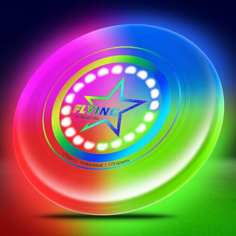 Dilabnba Flying Ring Disc Toy LED Light Beach Backyard Camping Sports Play Soft Discs Outdoor Tossing Toy Christmas Birthday Gift for Teens Boys Kids Adults, Lost Mode, 9.8''/200g in Saudi Arabia