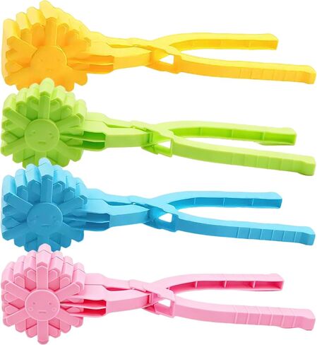 4 قطع من مشابك صانعة كرات الثلج للأطفال، مشابك صانعة كرات الثلج على شكل كرة قدم من البلاستيك لألعاب قالب الثلج، مثالية للاستخدام في الأماكن الخارجية والشتوية وأداة صنع كرات الثلج على الشاطئ (كرة القدم) in Kuwait