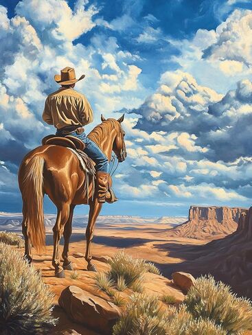 DIY West Cowboy Horse Hunting 11CT مجموعة غرز متقاطعة مطبوعة مسبقًا للبالغين والمبتدئين، نمط إبرة سهل لديكور المنزل والحرف اليدوية 700 in Kuwait