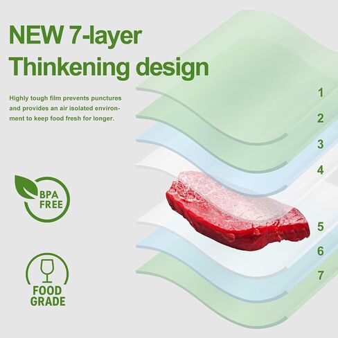 [ترقية 2025] 110 قطعة من أكياس تفريغ الهواء من موريتو، أكياس حفظ الطعام ربع لتر 20.32 سم × 30.48 سم، خالية من البيسفينول A، أكياس تفريغ من الدرجة التجارية مسبقة القطع لتخزين الطعام، إعداد الوجبات أو فيديو Sous Vide in Kuwait