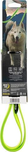 Nite Ize NiteDog مقود LED قابل لإعادة الشحن - مقود خفيف LED قابل لإعادة الشحن للكلاب مع مقبض مبطن - ملحقات مشي الكلاب للمشي والجري - 5 أقدام، ليموني in Kuwait