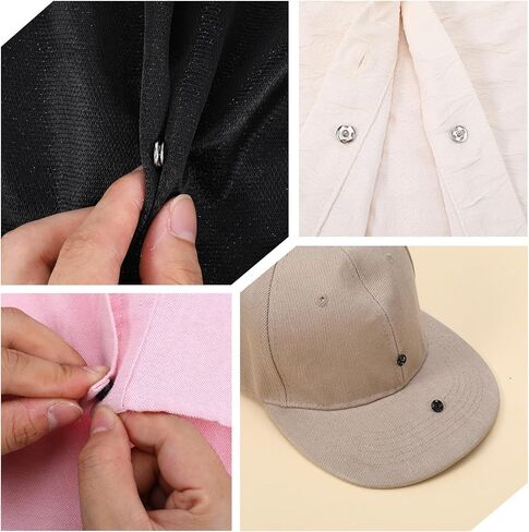 TIESOME 100 Sets Sew On Snap Buttons, 10mm Sew-On Snap Fastener Buttons for Clothing, 50 Black + 50 Silvery Press Snaps, Durable Metal Closure for Jackets, Shirts, Baby Clothes in Kuwait