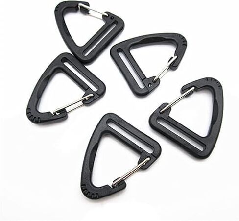 20Pcs Black Plastic Triangle 1 Inch Carabiners, Snap Hook Fasteners for Lanyards, Handbags, Backpacks, Luggage in Saudi Arabia