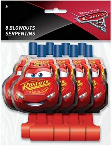 Disney Cars Birthday Party Supplies Bundle includes 16 Party Blowouts and 1 Dinosaur Sticker Sheet in Saudi Arabia