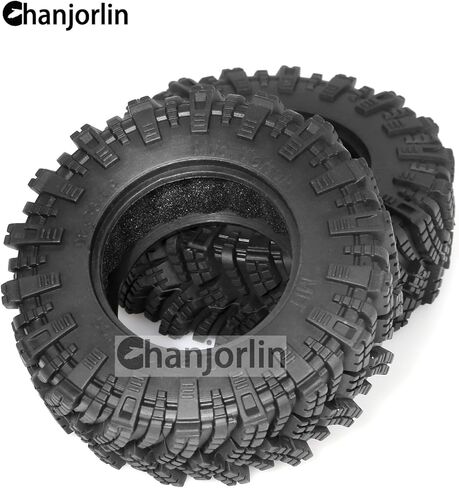 1.9 إطارات RC OD 98 مم 1/10 إطارات مطاطية لجميع التضاريس الطينية مع رغوة لسيارة 1:10 روك الزاحفة المحورية SCX10 SCX10 III AXI03007 D90 TF2 MST Tamiya RR10 محاور عجلات Beadlock 4 قطع in Kuwait