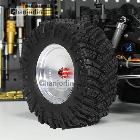 1.9 إطارات RC OD 98 مم 1/10 إطارات مطاطية لجميع التضاريس الطينية مع رغوة لسيارة 1:10 روك الزاحفة المحورية SCX10 SCX10 III AXI03007 D90 TF2 MST Tamiya RR10 محاور عجلات Beadlock 4 قطع in Kuwait