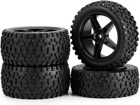 MOHERO RC Wheels & Tires Set 4Pcs Universal for All 1/10th RC Drift Car Like TT02 TT02D TT01 TT01E Sakura D4 D5 (B) in Saudi Arabia