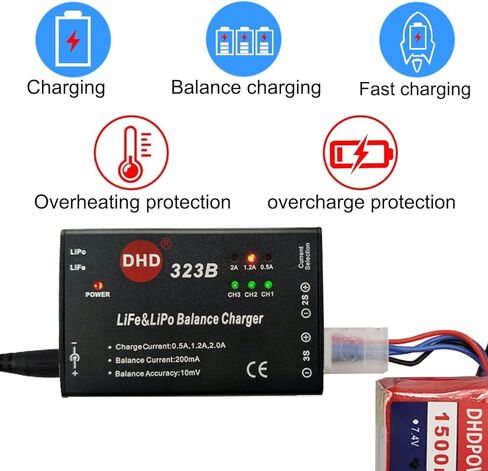 20W 2A 323B RC شاحن توازن البطارية لـ 2S 3S 7.4v 11.1v LiPo 6.6V 9.9V Life RC حزمة بطارية وRC سيارة بدون طيار شاحنة هليكوبتر Airsoft بطاريات المياه الكهربائية in Saudi Arabia