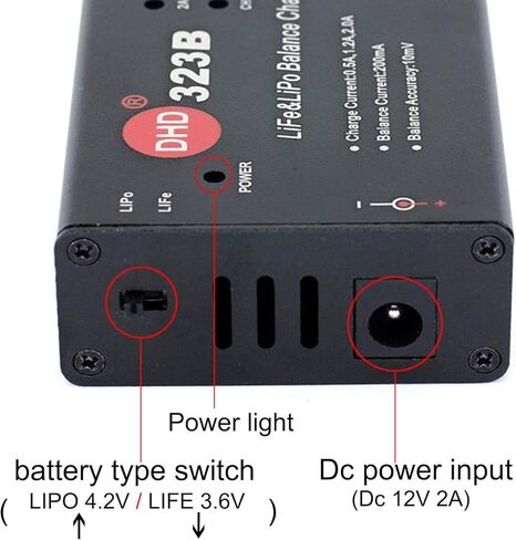 20W 2A 323B RC شاحن توازن البطارية لـ 2S 3S 7.4v 11.1v LiPo 6.6V 9.9V Life RC حزمة بطارية وRC سيارة بدون طيار شاحنة هليكوبتر Airsoft بطاريات المياه الكهربائية in Saudi Arabia
