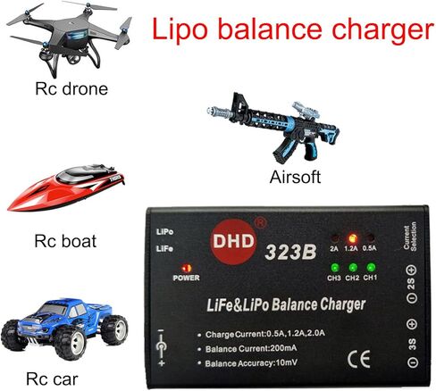 20W 2A 323B RC شاحن توازن البطارية لـ 2S 3S 7.4v 11.1v LiPo 6.6V 9.9V Life RC حزمة بطارية وRC سيارة بدون طيار شاحنة هليكوبتر Airsoft بطاريات المياه الكهربائية in Saudi Arabia