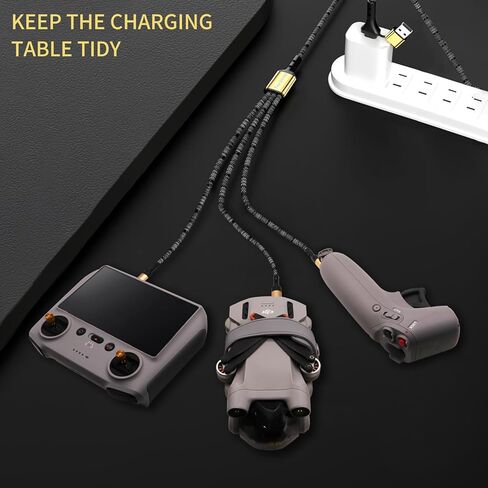 شاحن DJI - Mini 5 Pro 3 في 1 USB-C Neo Mavic Air Series ملحقات الطائرة بدون طيار Mini 2/SE/3/4 Pro/4K Neo2 Air 2/3S Avata/2 Mavic 3/4 كابل شحن سريع قابل للطي ملحق بطارية 5A in Kuwait