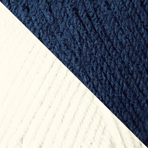 Mary Maxim Crochet Blanket Kit 51" x 64" Infinity Blanket Pattern, Instructions and Soft Worsted Weight Yarns, Intermediate Crochet Kits for Adults, Colors Natural, Dark Azure in Saudi Arabia